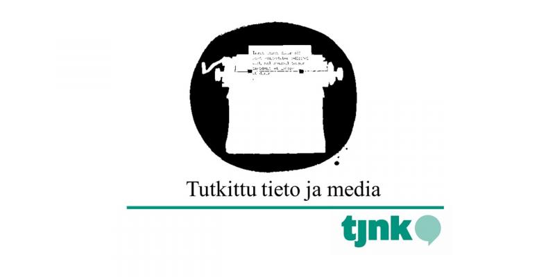 Kuvituskuvana kirjoituskone ja sen alla teksti tutkittu tieto ja media.