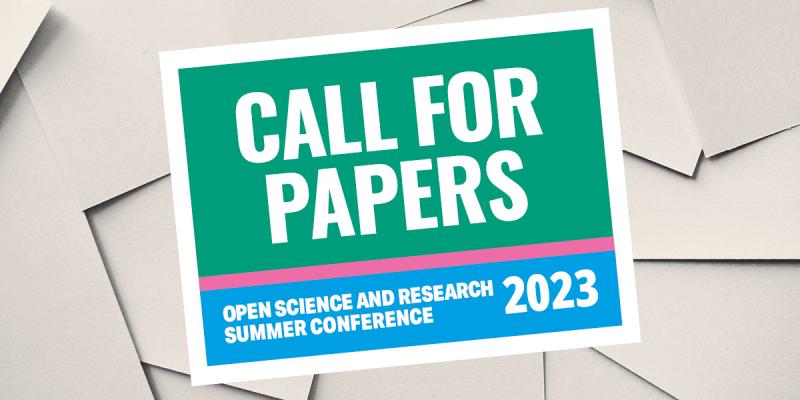 Text: Call for papers, Open Science and Research Summer Conference 2023.