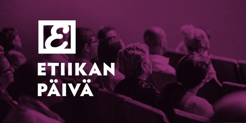 Artikkelin kuvituskuvassa yleisöä ja teksti "Etiikan päivä".