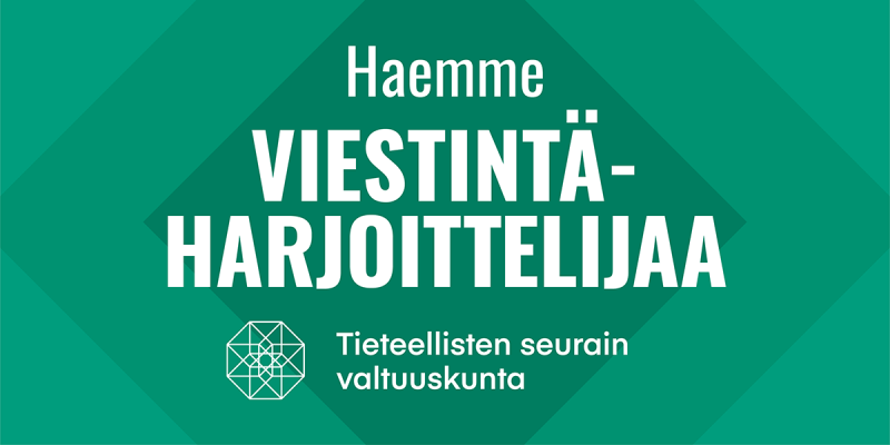 Teksti: Haemme viestintäharjoittelijaa. 