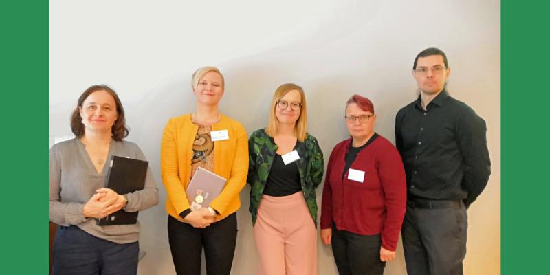 Henriikka Mustajoki (vas.), Salla-Maaria Laaksonen, Taina Meriluoto, Helena Eronen ja Marko Ahteensuu