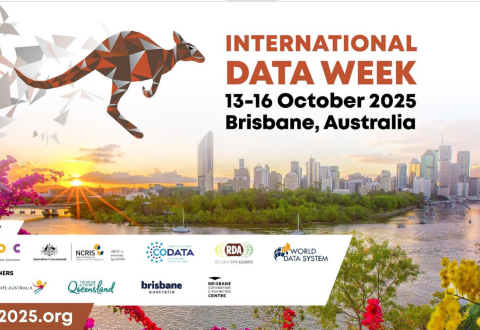 International Data Week -mainoskuva, jossa tapahtuman tiedot ja sponsorit