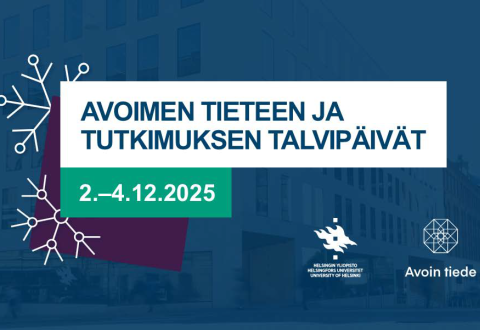 Kuvassa on teksti: Avoimen tieteen ja tutkimuksen talvipäivät 2.-4.12.2025.